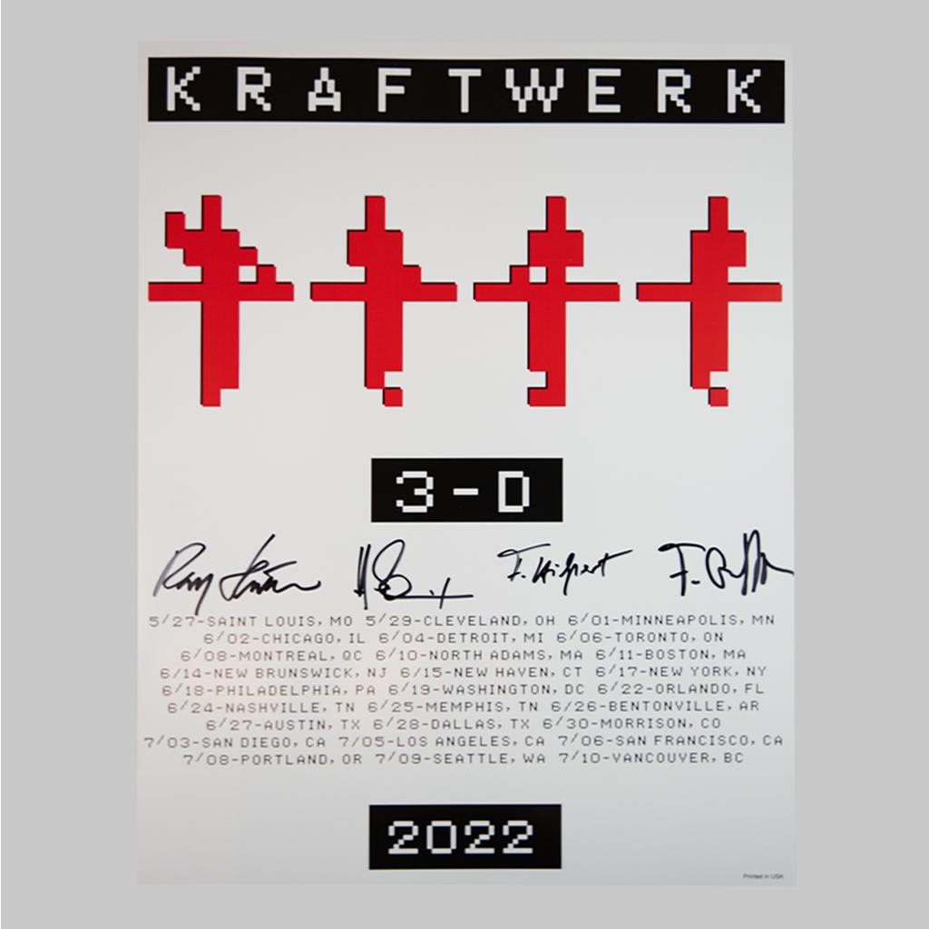 Kraftwerk Autographed 3D USA Tour 2022 Poster