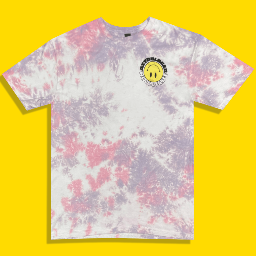 Smiley Purple & Pink Tie-Dye T-Shirt