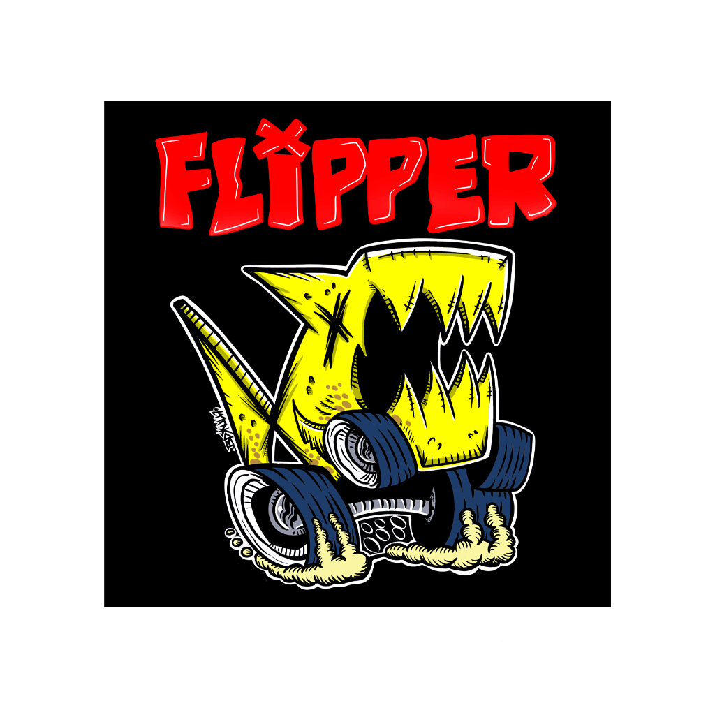 Flipper Monster Truck Sticker