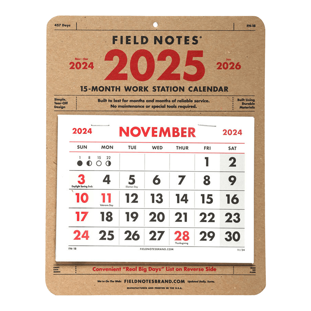 2025 15-Month Workstation Calendar