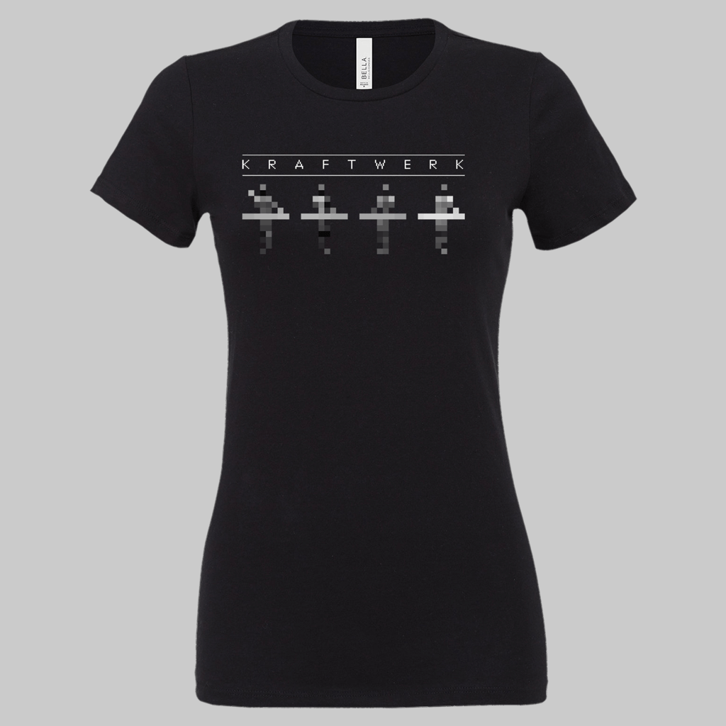 Women's Pixel Man Black T-Shirt