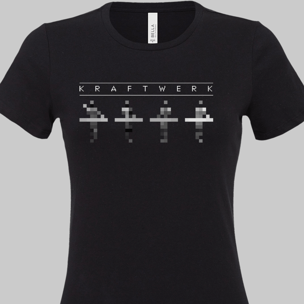 Women's Pixel Man Black T-Shirt