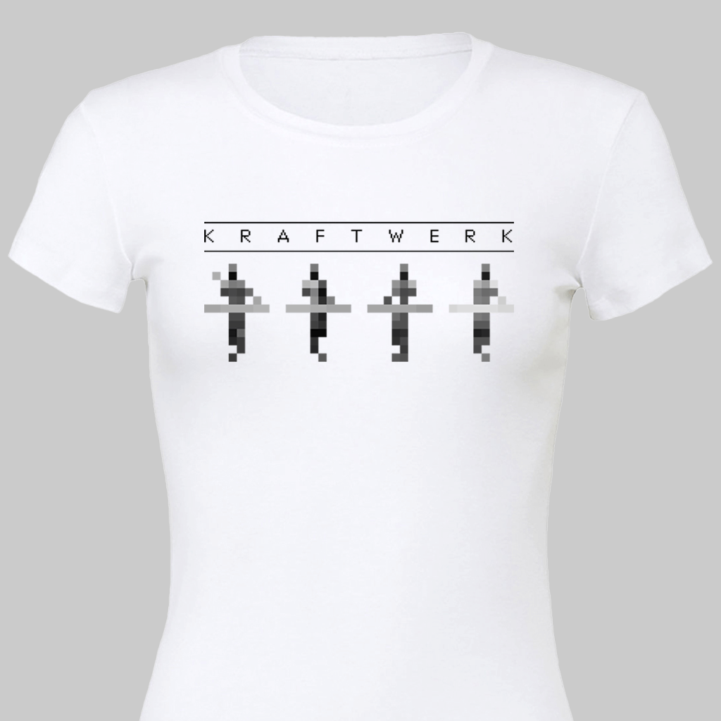 Women's Pixel Man White T-Shirt