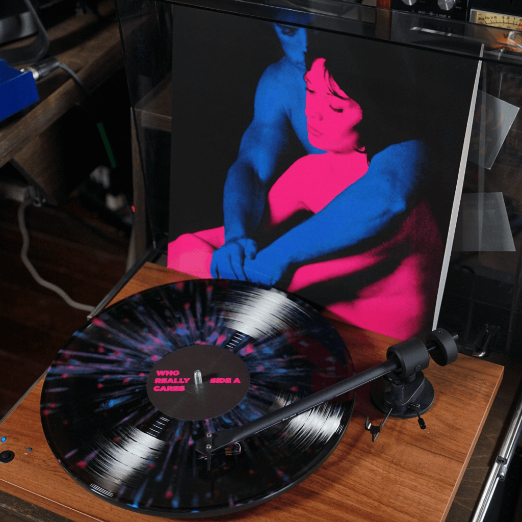 Who Really Cares 12" Blue & Pink Splatter Vinyl