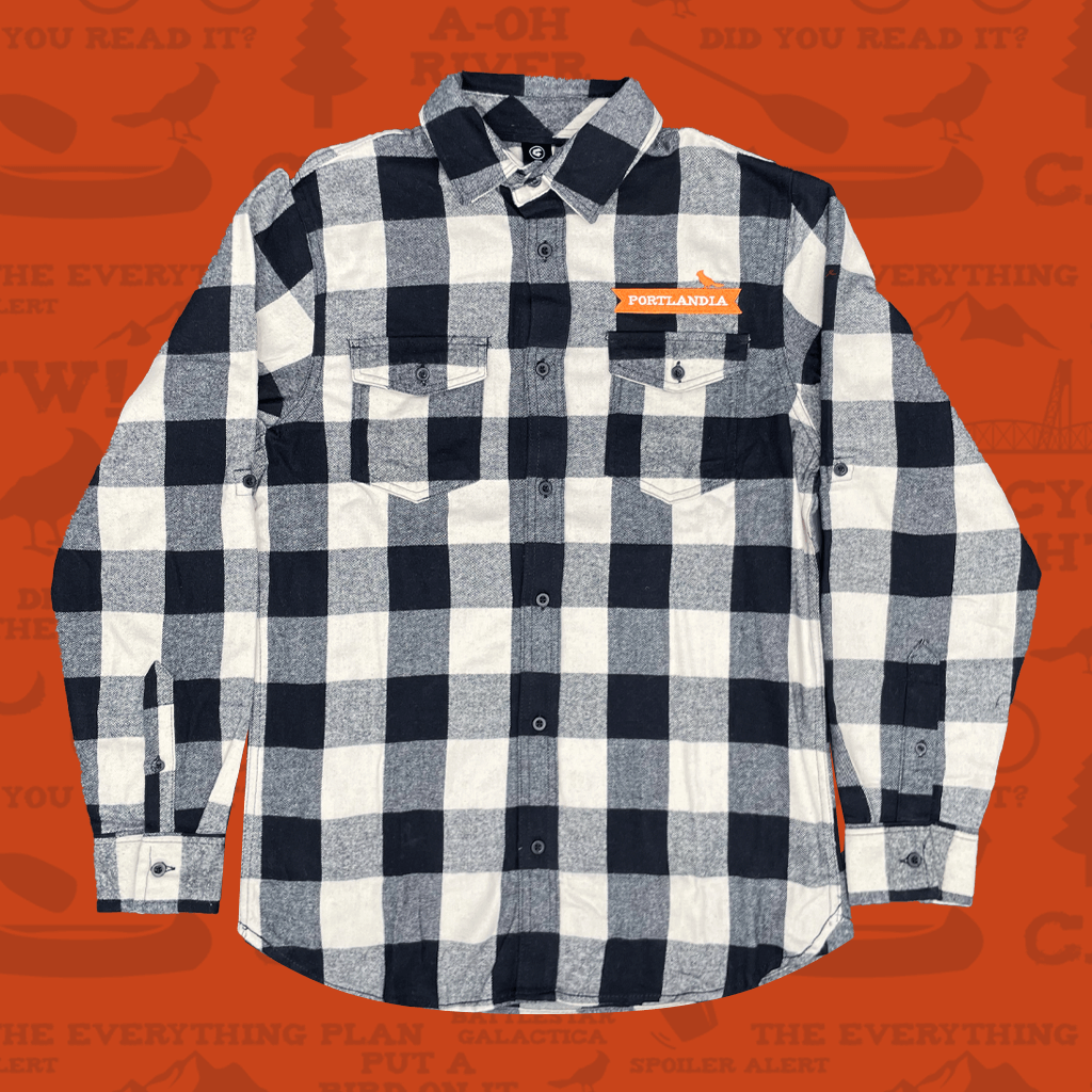 Embroidered Logo Black/White Flannel