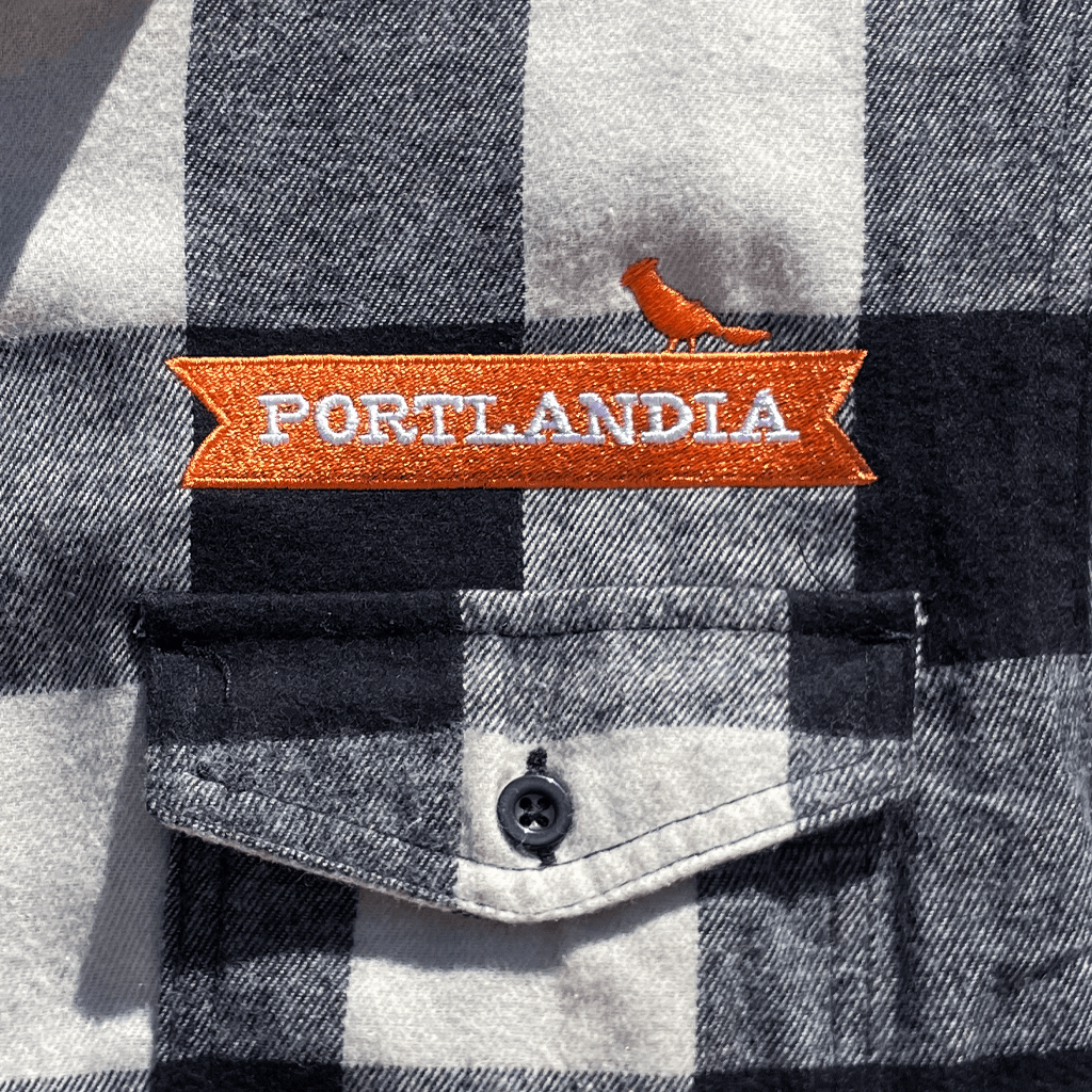 Embroidered Logo Black/White Flannel