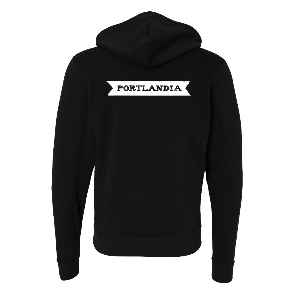 Portlandia Logo Black Zip Up Hoodie