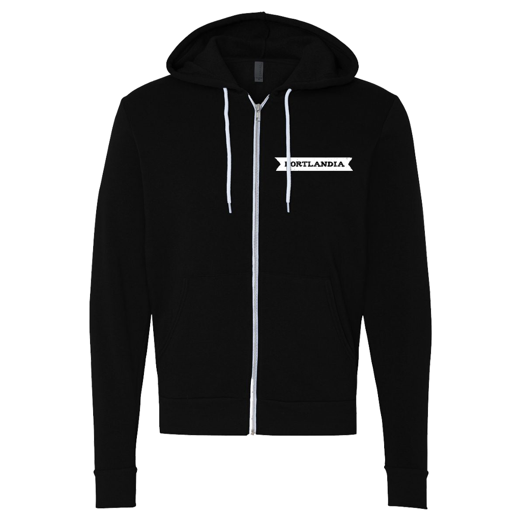 Portlandia Logo Black Zip Up Hoodie