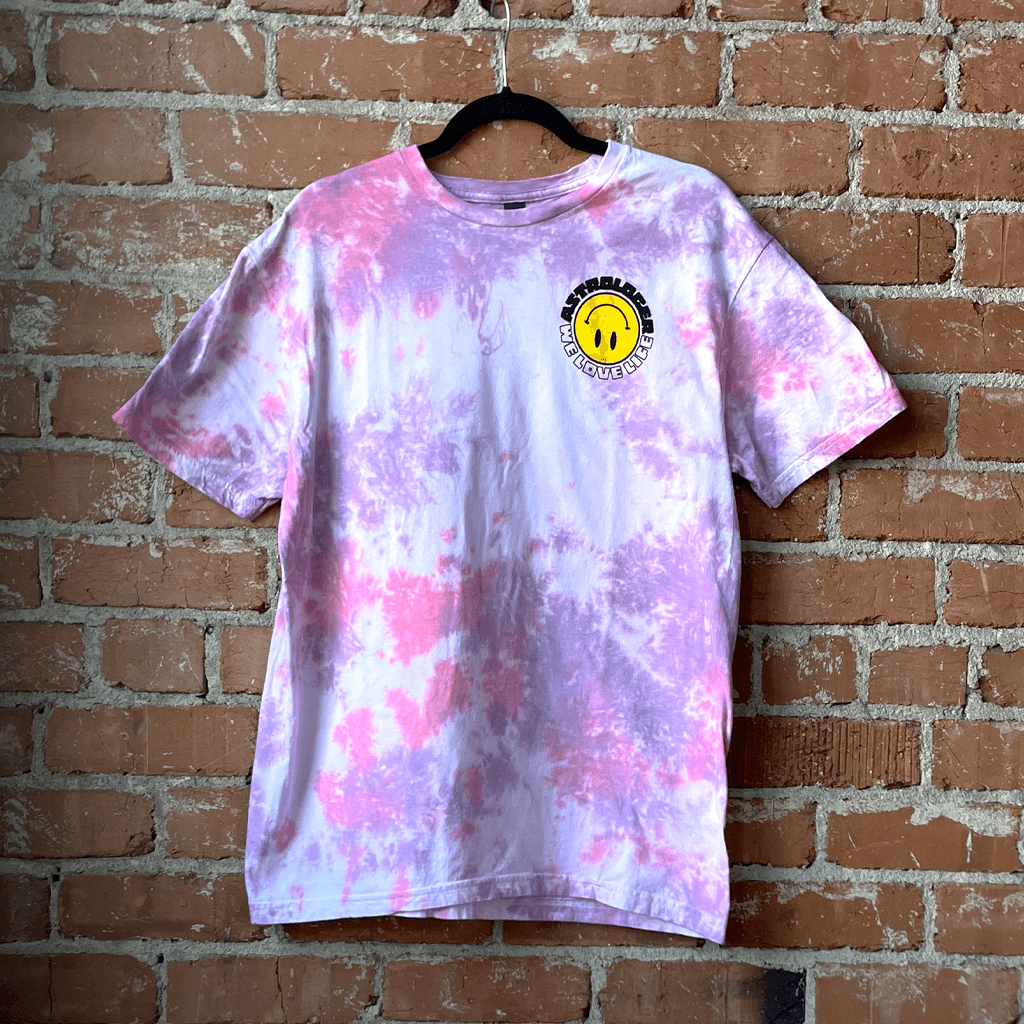 Smiley Purple & Pink Tie-Dye T-Shirt